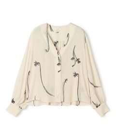 TOMORROWLAND / トゥモローランド シャツ・ブラウス（半袖以外） | シングルフラワープリント Vショートブラウス