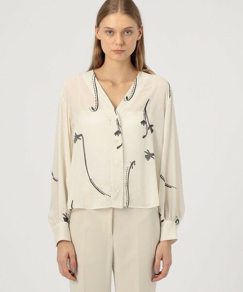 TOMORROWLAND / トゥモローランド シャツ・ブラウス | シングルフラワープリント Vショートブラウス | 詳細2