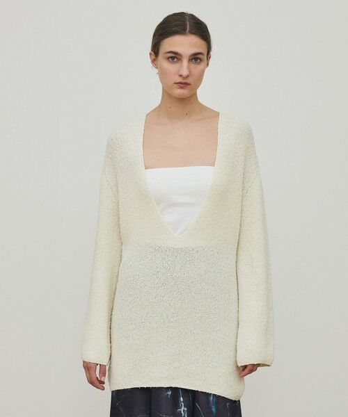 TOMORROWLAND / トゥモローランド ニット・セーター | カールヤーンニット Vネックチュニックプルオーバー | 詳細2