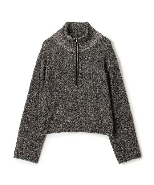 TOMORROWLAND / トゥモローランド ニット・セーター | カード×カールヤーンニット ハーフジッププルオーバー（18 ブラック系）