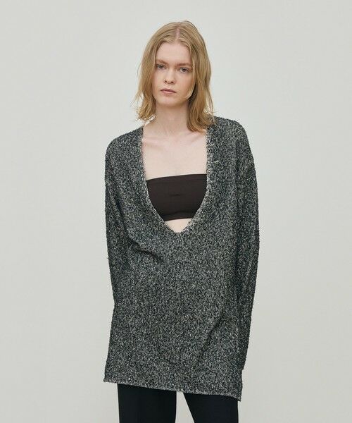 TOMORROWLAND / トゥモローランド ニット・セーター | カード×カールヤーンニット Vネックチュニックプルオーバー | 詳細2