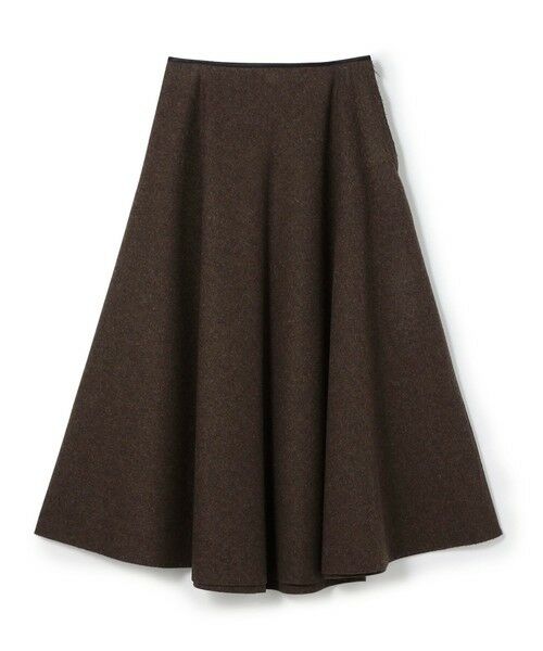 TOMORROWLAND / トゥモローランド ミニ・ひざ丈スカート | ミルドウール サーキュラースカート(47 ブラウン)
