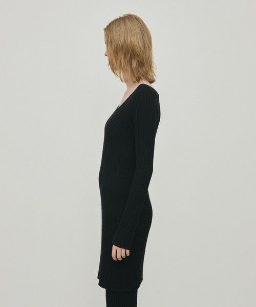 TOMORROWLAND / トゥモローランド ミニ丈・ひざ丈ワンピース | ウールリブ Vネックワンピース | 詳細3