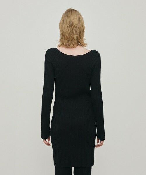 TOMORROWLAND / トゥモローランド ミニ丈・ひざ丈ワンピース | ウールリブ Vネックワンピース | 詳細4