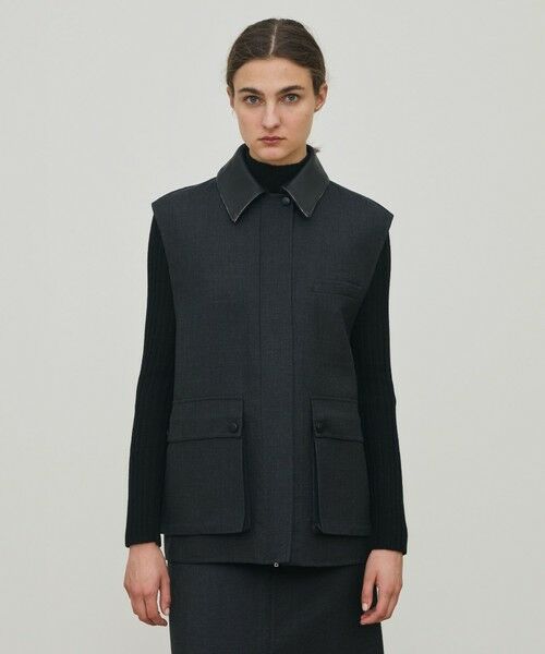 TOMORROWLAND / トゥモローランド ベスト | ダブルフェイスツイル ジレブルゾン | 詳細16