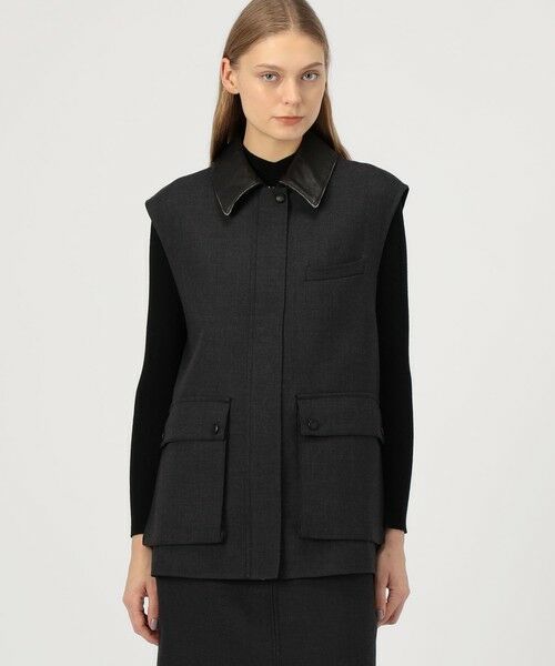 TOMORROWLAND / トゥモローランド ベスト | ダブルフェイスツイル ジレブルゾン | 詳細2