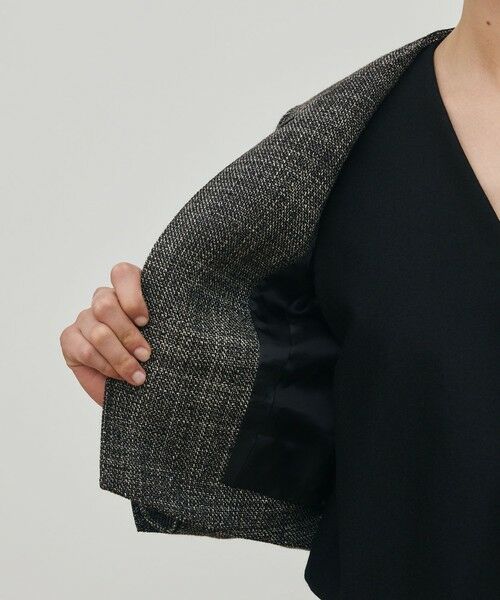 TOMORROWLAND / トゥモローランド ノーカラージャケット | ウールリネンツイード クロップドジャケット | 詳細5