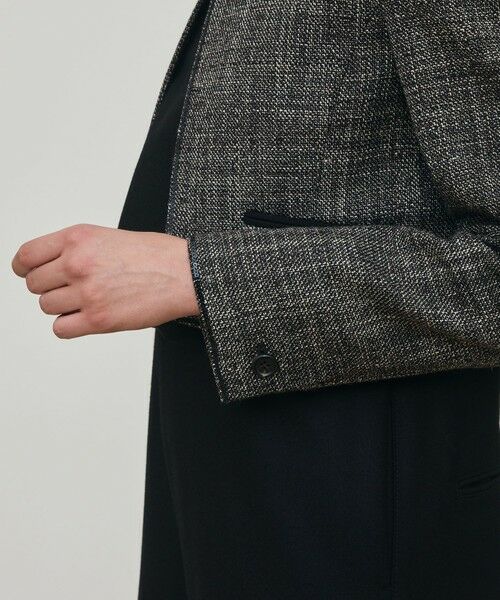 TOMORROWLAND / トゥモローランド ノーカラージャケット | ウールリネンツイード クロップドジャケット | 詳細7