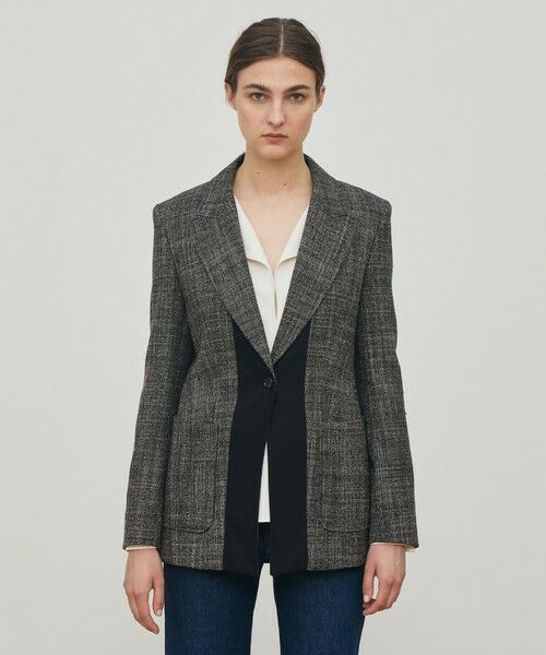 TOMORROWLAND / トゥモローランド テーラードジャケット | ウールリネンツイード バイカラージャケット | 詳細2