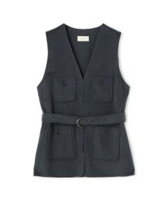 TOMORROWLAND / トゥモローランド ベスト | ライトダブルフェイスシャギー ベルテッドジレ