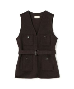 TOMORROWLAND / トゥモローランド ベスト | ライトダブルフェイスシャギー ベルテッドジレ