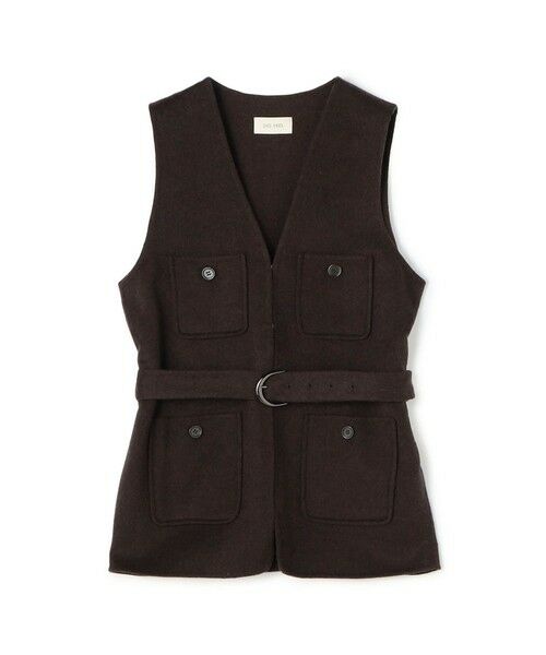 TOMORROWLAND/トゥモローランド ライトダブルフェイスシャギー ベルテッドジレ 47 ブラウン F