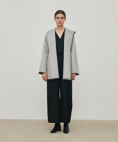 TOMORROWLAND / トゥモローランド その他アウター | ダブルフェイスメルトンビーバー フーディーミディコート | 詳細1