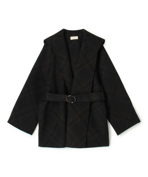 TOMORROWLAND / トゥモローランド その他アウター | ダブルフェイスチェックジャガード フーディーミディコート | 詳細1