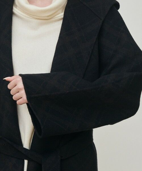 TOMORROWLAND / トゥモローランド その他アウター | ダブルフェイスチェックジャガード フーディーミディコート | 詳細15