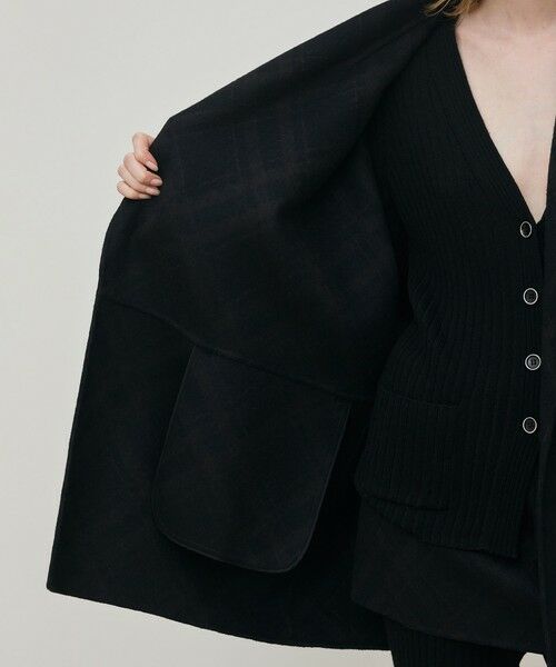 TOMORROWLAND / トゥモローランド その他アウター | ダブルフェイスチェックジャガード ウィングカラーコート | 詳細5