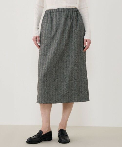 TOMORROWLAND / トゥモローランド ミニ・ひざ丈スカート | ライトフラノストレッチ イージースカート | 詳細2