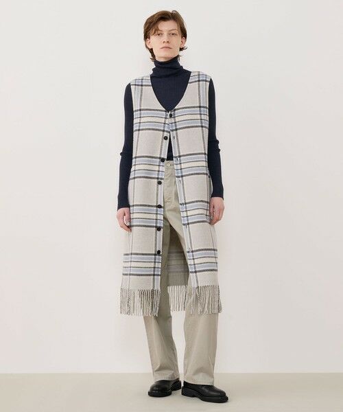 TOMORROWLAND / トゥモローランド ミニ丈・ひざ丈ワンピース | リバーブランケット バックボタンワンピース | 詳細1