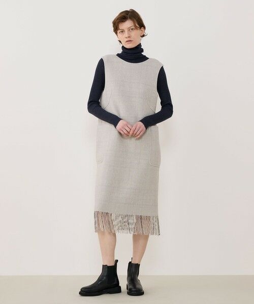 TOMORROWLAND / トゥモローランド ミニ丈・ひざ丈ワンピース | リバーブランケット バックボタンワンピース | 詳細2