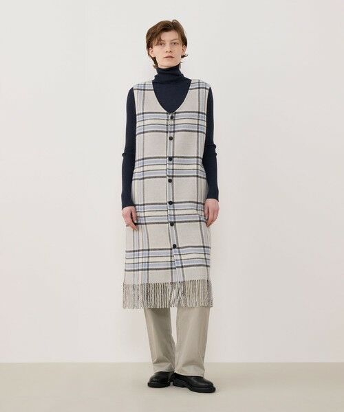 TOMORROWLAND / トゥモローランド ミニ丈・ひざ丈ワンピース | リバーブランケット バックボタンワンピース | 詳細3