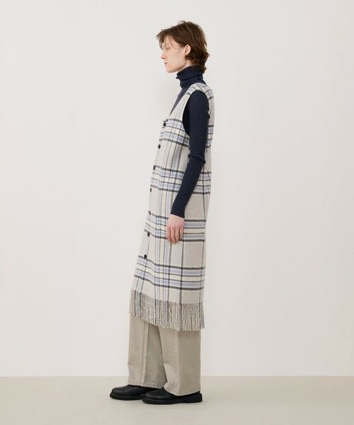 TOMORROWLAND / トゥモローランド ミニ丈・ひざ丈ワンピース | リバーブランケット バックボタンワンピース | 詳細4