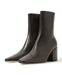 美品 Purpred ラムレザー 黒 【24】 バックジップ ショートブーツ 美品 Purpred ラムレザー 黒 【24】 バックジップ ショートブーツ