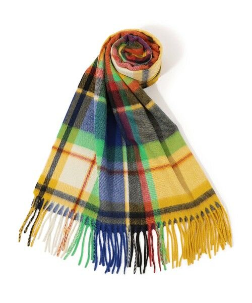 TOMORROWLAND/トゥモローランド Joshua Ellis Plaid カシミヤストール 24 イエロー系 F TOMORROWLAND/トゥモローランド Joshua Ellis Plaid カシミヤストール 24 イエロー系 F