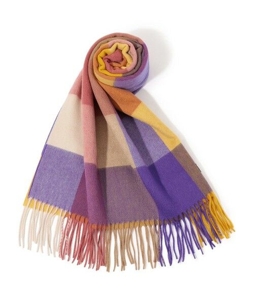 TOMORROWLAND / トゥモローランド マフラー・ショール・スヌード・ストール | Joshua Ellis ブロックチェック ストール(74 パープル系)
