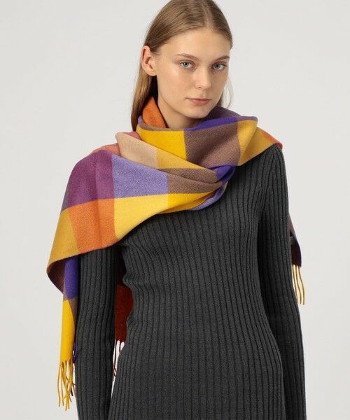 TOMORROWLAND / トゥモローランド マフラー・ショール・スヌード・ストール | Joshua Ellis ブロックチェック ストール | 詳細1
