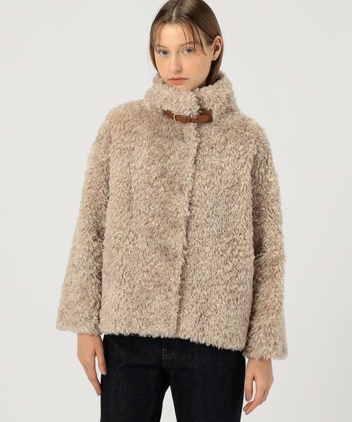 TOMORROWLAND / トゥモローランド ブルゾン | HERNO カーリーエコファー レザーベルトブルゾン | 詳細2