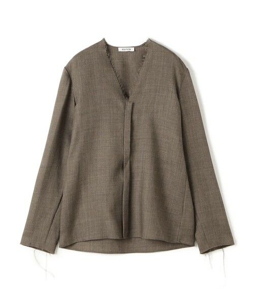 TOMORROWLAND / トゥモローランド シャツ・ブラウス(半袖以外) | ウールビエラ Vネックシャツ(47 ブラウン)