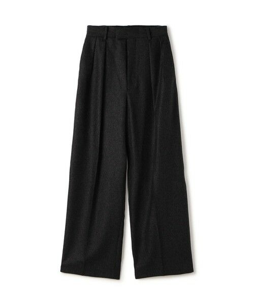 TOMORROWLAND / トゥモローランド スラックス・ドレスパンツ | ウールメルトンポプリン 2タックワイドスラックス(18 ブラック系)