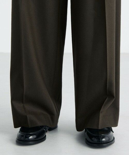 TOMORROWLAND / トゥモローランド スラックス・ドレスパンツ | ウールメルトンポプリン 2タックワイドスラックス | 詳細8