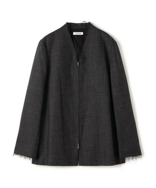 TOMORROWLAND / トゥモローランド ノーカラージャケット | ウールビエラ ジップジャケット(17 チャコールグレー)