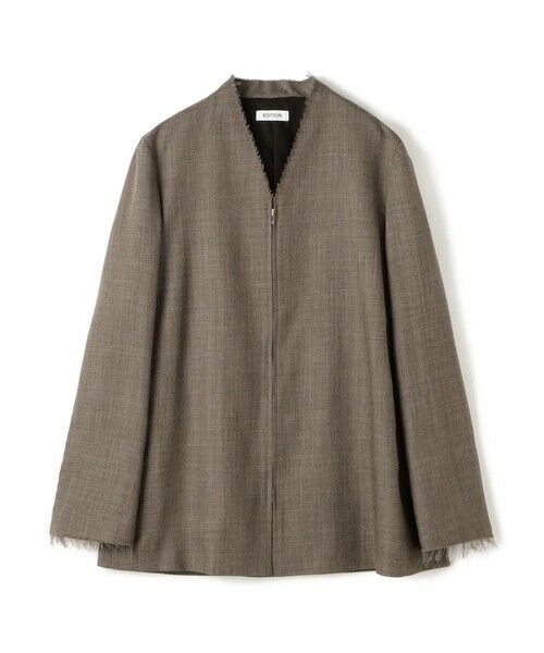 TOMORROWLAND/トゥモローランド ウールビエラ ジップジャケット 47 ブラウン 36(9号)