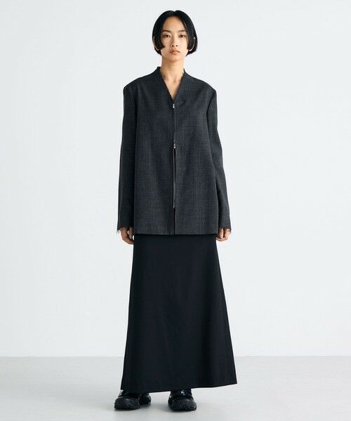 TOMORROWLAND / トゥモローランド ノーカラージャケット | ウールビエラ ジップジャケット | 詳細1