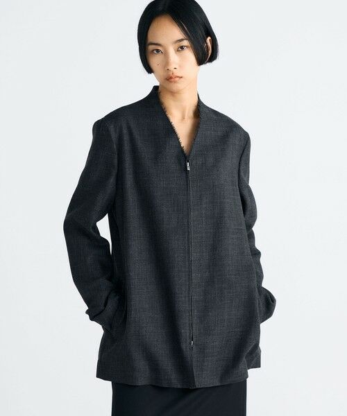 TOMORROWLAND / トゥモローランド ノーカラージャケット | ウールビエラ ジップジャケット | 詳細2