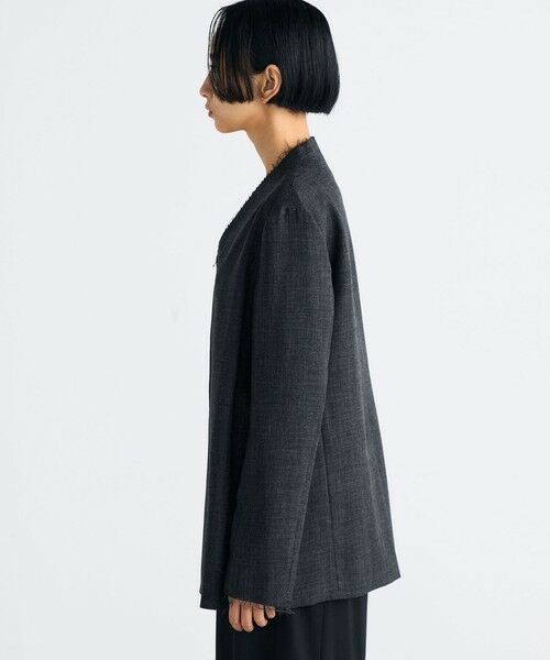 TOMORROWLAND / トゥモローランド ノーカラージャケット | ウールビエラ ジップジャケット | 詳細3