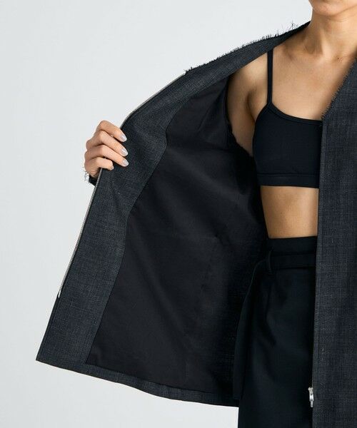 TOMORROWLAND / トゥモローランド ノーカラージャケット | ウールビエラ ジップジャケット | 詳細5