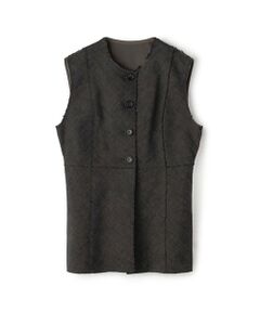 TOMORROWLAND / トゥモローランド ベスト | ヘリンボーンツイード カットオフコンビベスト