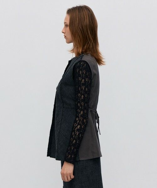 TOMORROWLAND / トゥモローランド ベスト | ヘリンボーンツイード カットオフコンビベスト | 詳細4