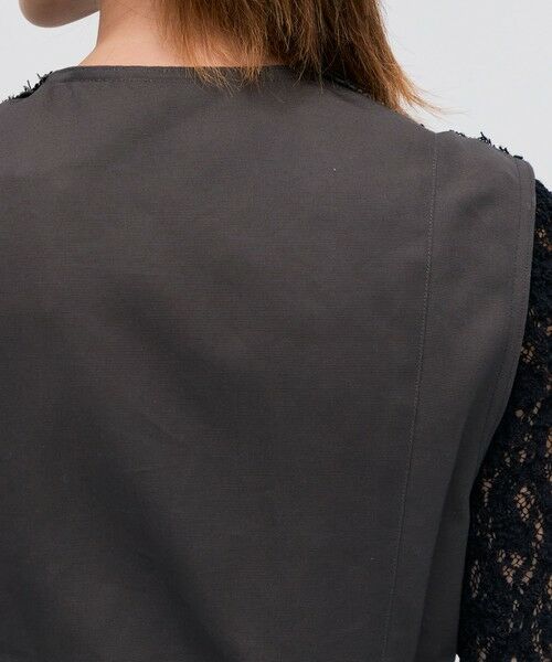 TOMORROWLAND / トゥモローランド ベスト | ヘリンボーンツイード カットオフコンビベスト | 詳細8