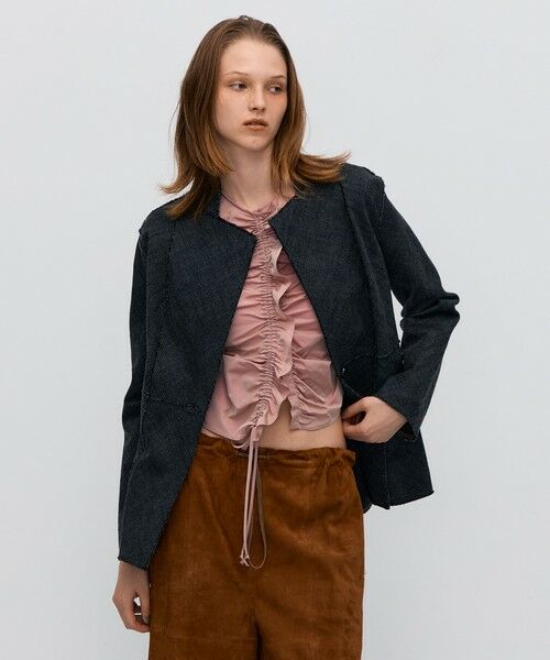 TOMORROWLAND / トゥモローランド ノーカラージャケット | ヘリンボーンツイード ノーカラージャケット | 詳細2