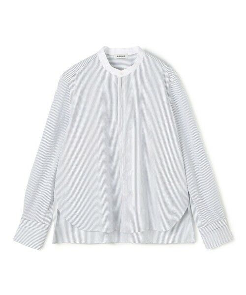 TOMORROWLAND/トゥモローランド シャトルポプリン クレリックシャツ 16 ストライプ F