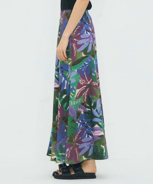 TOMORROWLAND / トゥモローランド ミニ・ひざ丈スカート | ポリエステル リーフプリントフレアスカート | 詳細3