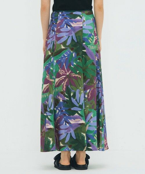 TOMORROWLAND / トゥモローランド ミニ・ひざ丈スカート | ポリエステル リーフプリントフレアスカート | 詳細4