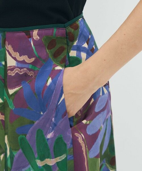 TOMORROWLAND / トゥモローランド ミニ・ひざ丈スカート | ポリエステル リーフプリントフレアスカート | 詳細7