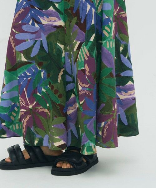 TOMORROWLAND / トゥモローランド ミニ・ひざ丈スカート | ポリエステル リーフプリントフレアスカート | 詳細8
