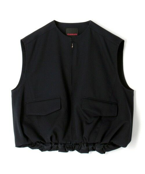 TOMORROWLAND / トゥモローランド ベスト | ウールギャバジン バルーンジレ（69 ネイビー）