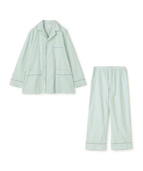 TOMORROWLAND / トゥモローランド ルームウェア | コットンブロードストライプ パジャマ(メンズ)(56 グリーン系)
